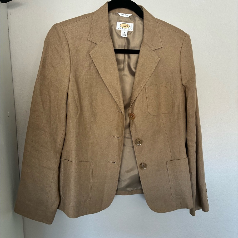 Talbots Petite Tan Blazer with Neutral Lining